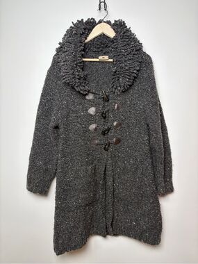 Carraig Donn Irish Wool Long Cardigan Sweater Size Medium